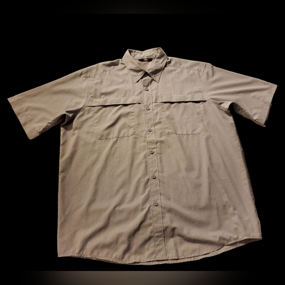 Wrangler Men's Tan Casual Button-Down Shirt